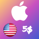 گیفت کارت اپل آمریکا 5 دلاری